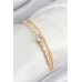 Pirinç Zirkon Taşlı Kalp Model Gold Renk Kadın Bileklik - TJ-BB7873