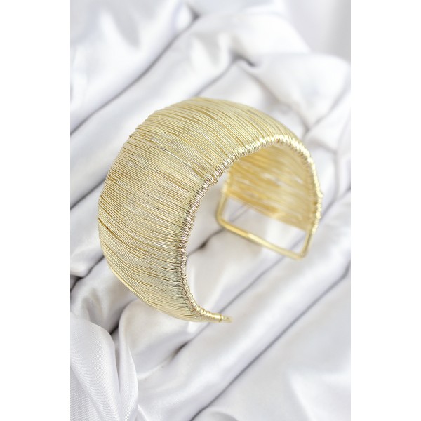 Pirinç Tel Sarma Model Gold Renk Kadın Bileklilk - TJ-BB7893