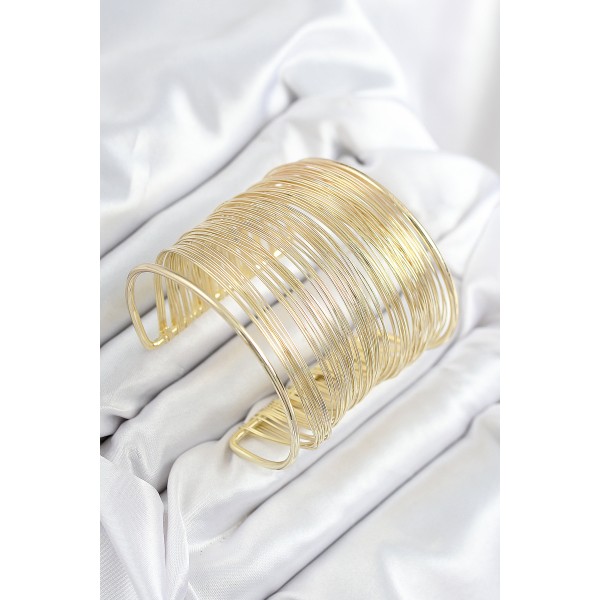 Pirinç Tel Sarma Model Gold Renk Kadın Bileklilk - TJ-BB7895