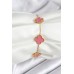 316L Çelik Gold Zincir Pembe Yonca Renk Bileklik - TJ-BB7908