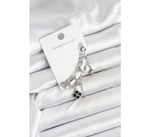 Pirinç Gümüş Renk Kadın Set Küpe - TJ-BKP11218
