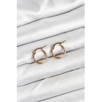 316L Çelik Gold Renk 12 mm Halka Kadın Küpe TJ-BKP11224