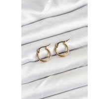 316L Çelik Gold Renk 12 mm Halka Kadın Küpe - TJ-BKP11224
