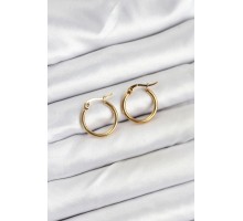 316L Çelik Gold Renk 15 mm Halka Kadın Küpe - TJ-BKP11225