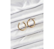 316L Çelik Gold Renk 15 mm Halka Kadın Küpe - TJ-BKP11225
