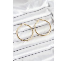 316L Çelik Gold Renk 35 mm Halka Kadın Küpe - TJ-BKP11226