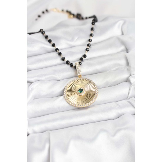 316L Çelik Zincir Kristal Boncuklu Kadın Kolye - TJ-BKO10563