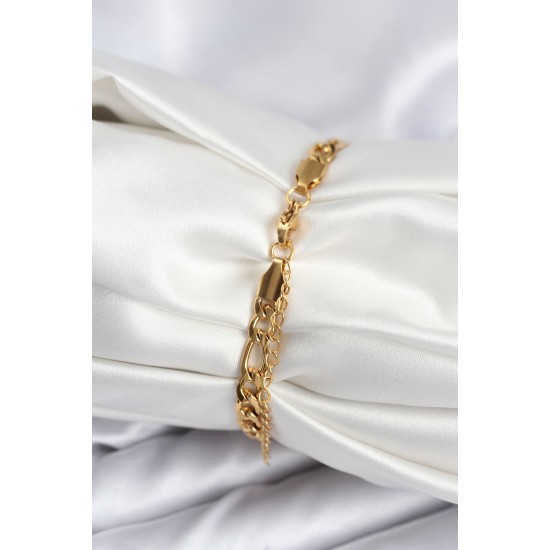 316L Çelik Gold Renk Oval Yazı Yazmaya Uygun Kadın Bileklik - TJ-BB7917