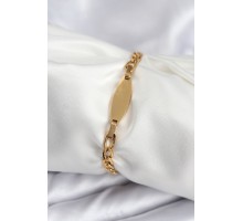316L Çelik Gold Renk Oval Yazı Yazmaya Uygun Kadın Bileklik - TJ-BB7917