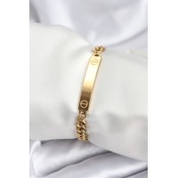 316L Çelik Gold Renk Yazı Yazmaya Uygun Kadın Bileklik TJ-BB7918
