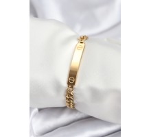 316L Çelik Gold Renk Yazı Yazmaya Uygun Kadın Bileklik - TJ-BB7918