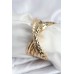 Pirinç Gold Renk Kıvrımlı Yarım Kelepçe Bileklik - TJ-BB7919