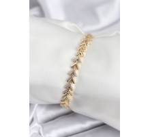 Pirinç VIP Seri Gold Zirkon Taşlı Balık Sırtı Model Kadın Bileklik - TJ-BB7921