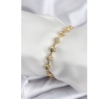 Pirinç VIP Seri Gold Renk Topçuk Model Kadın Bileklik - TJ-BB7923