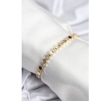 Pirinç VIP Seri Gold Renk Petek Model Kadın Bileklik - TJ-BB7925