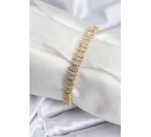 Pirinç VIP Seri Gold Renk Oval Sıralı Kadın Bileklik - TJ-BB7926