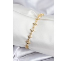 Pirinç VIP Seri Gold Renk Sıralı Kutup Yıldızı Kadın Bileklik - TJ-BB7927