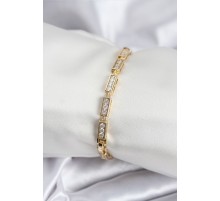 Pirinç VIP Seri Gold Renk Parçalı Model Kadın Bileklik - TJ-BB7930