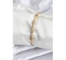 Pirinç VIP Seri Gold Renk Sıralı Damla Model Kadın Bileklik - TJ-BB7932