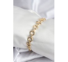 Pirinç VIP Seri Gold Renk Sıralı Halka Model Kadın Bileklik - TJ-BB7933