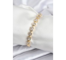 Pirinç VIP Seri Zirkon Taşlı Gold Renk Kadın Bileklik - TJ-BB7938