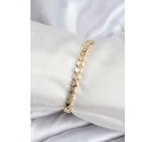 Pirinç VIP Seri Gold Renk Sıralı Yıldız Model Kadın Bileklik - TJ-BB7939