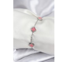 316L Çelik Gümüş Renk Pembe Baby Boy Yonca Kadın Bileklik - TJ-BB7947