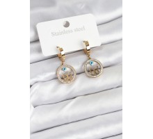 316L Çelik Halka Kelebek Kadın Küpe - TJ-BKP11228