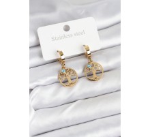 316L Çelik Yaşam Ağacı Model Kadın Küpe - TJ-BKP11229