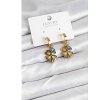 316L Çelik Nazarlı Yonca Model Kadın Küpe - TJ-BKP11230