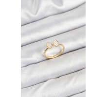 Pirinç Gold Renk Fiyonk Model Kadın Yüzük - TJ-BYK3838