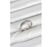 Pirinç Gümüş Renk Zirkon Taşlı Vintage Kadın Yüzük - TJ-BYK3863