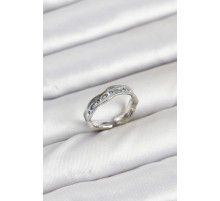 Pirinç Gümüş Renk Zirkon Taşlı Vintage Kadın Yüzük - TJ-BYK3863