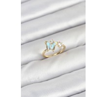 Pirinç Gold Renk Kelebek Model Kadın Yüzük - TJ-BYK3864