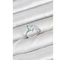 Pirinç Gümüş Renk Kelebek Model Kadın Yüzük - TJ-BYK3865