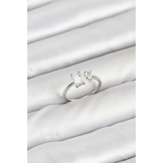 Pirinç Gold Renk Zirkon Taşlı Kadın Yüzük - TJ-BYK3883