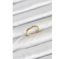 Pirinç Gold Renk Renkli Zirkon Taşlı Kadın Yüzük - TJ-BYK3884