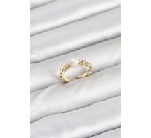 Pirinç Gold Renk Göbek İnci Model Kadın Yüzük - TJ-BYK3886