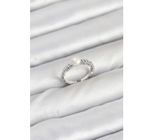 Pirinç Gümüş Renk Göbek İnci Model Kadın Yüzük - TJ-BYK3887