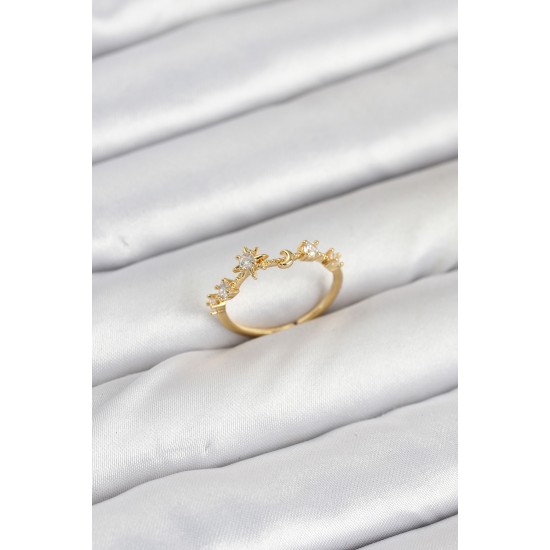 Pirinç Gold Renk Manifest Kadın Yüzük - TJ-BYK3890