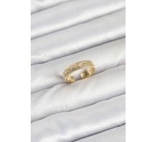 Pirinç Gold Renk Zirkon Taşlı Kutup Yıldızı Model Kadın Yüzük - TJ-BYK3898