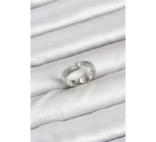 Pirinç Gümüş Renk Zirkon Taşlı Kutup Yıldızı Model Kadın Yüzük - TJ-BYK3899