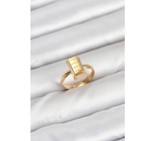 Pirinç Gold Renk Külçe Altın Model Kadın Yüzük - TJ-BYK3900