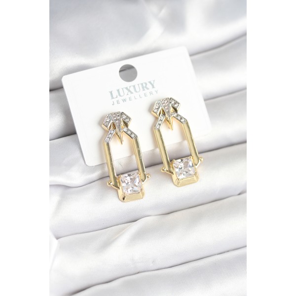 Pirinç Gold Renk Vintage Kadın Küpe - TJ-BKP11239