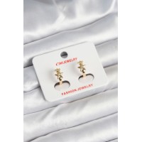 Pirinç Gold Renk Yıldız Kadın Küpe TJ-BKP11242