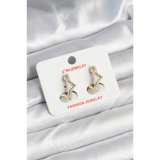 Pirinç Gold Renk Yıldız Model Kadın Küpe - TJ-BKP11243