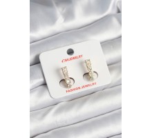 Pirinç Gold Renk Zirkon Taşlı Vintage Kadın Küpe - TJ-BKP11247