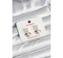 Pirinç Gold Renk Zirkon Taşlı Vintage Kadın Küpe - TJ-BKP11247