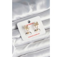 Pirinç Gold Renk Zirkon Taşlı Kelebek Model Kadın Yüzük - TJ-BKP11248