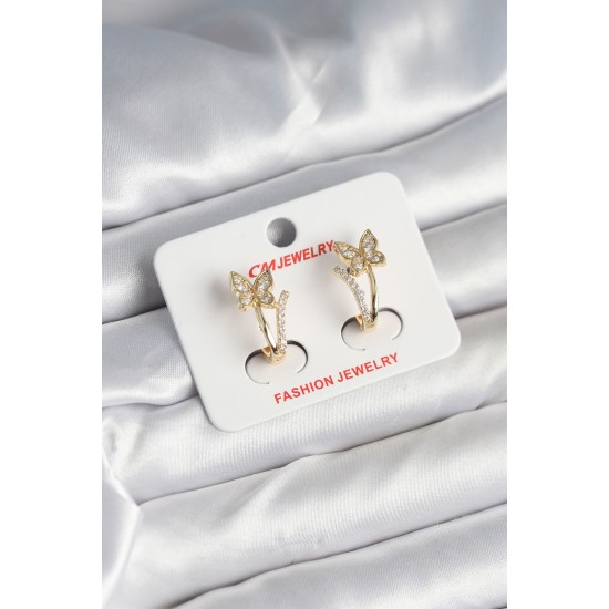 Pirinç Gold Renk Zirkon Taşlı Kelebek Model Kadın Yüzük - TJ-BKP11248